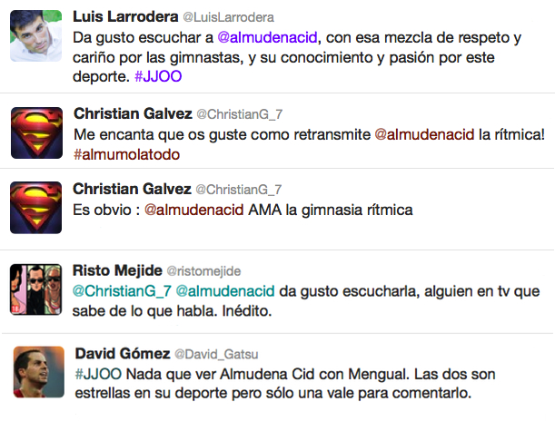 Rostros famosos también comentan la actuación de Almudena Cid