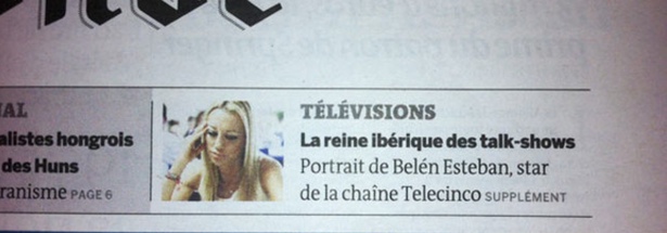 Portade de Le Monde en la que aparece Belén Esteban