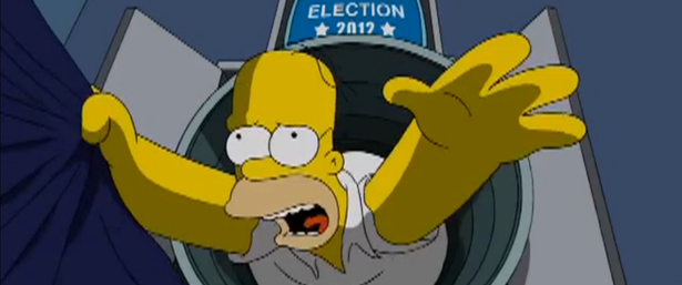 Homer es absorbido por la máquina electoral