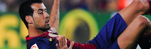 Sergio Busquets durante el encuentro entre el Barça y el Real Madrid