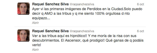 Tweets de Raquel Sánchez Silva