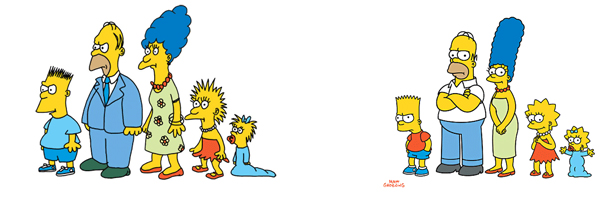 Evolución de los dibujos de 'Los Simpson'