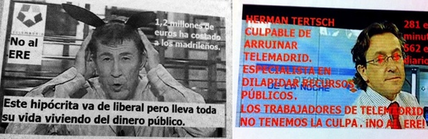 Carteles contra Sánchez Dragó y Hermann Tertsch