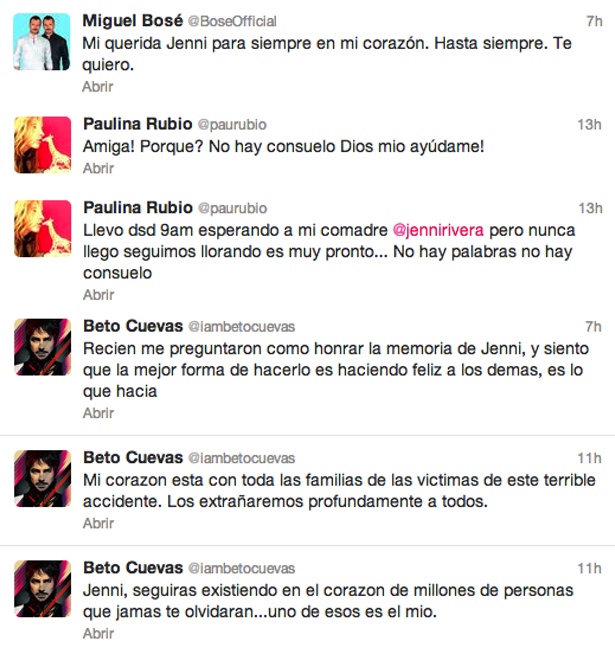 Declaraciones de Miguel Bosé, Paulina Rubio y Beto Cuevas