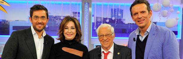 Màxim Huerta, Ana Rosa Quintana, el Padre Ángel y Joaquín Prat