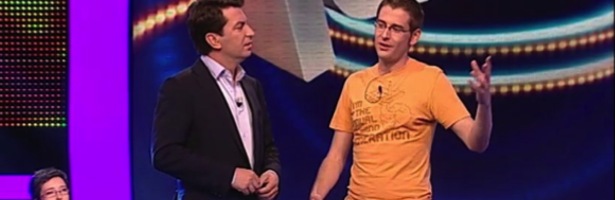 Arturo Valls y el concursante Jesús Garrido