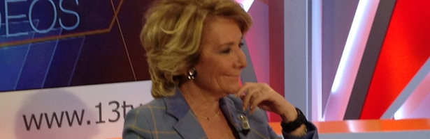 Esperanza Aguirre durante su entrevista en 13tv