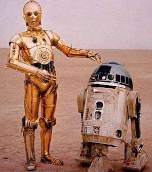 C3PO y R2D2, míticos personajes de "Star Wars"