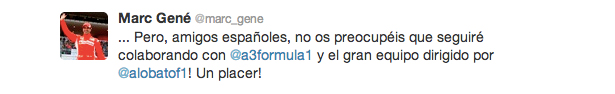 Aclaración de Marc Gené