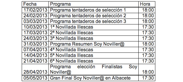 Emisión de &#39;Soy novillero&#39;