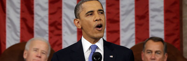 Barack Obama durante el discurso del estado de la Unión