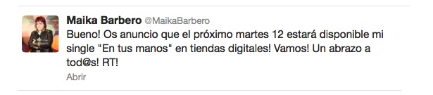 Maika Barbero Twitter oficial