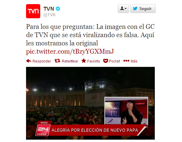 Imagen real de TVN
