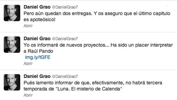 Daniel Grao anuncia la noticia en su cuenta de Twitter