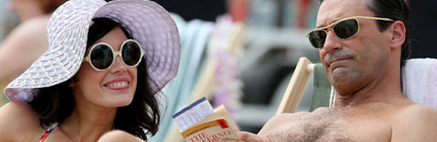 Jessica Paré y Jon Hamm en el estreno de la sexta temporada de 'Mad Men'