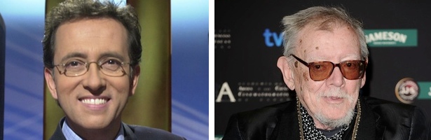 Jordi Hurtado, presentador de &#39;Saber y ganar&#39;, y el homenajeado, Jesús Franco