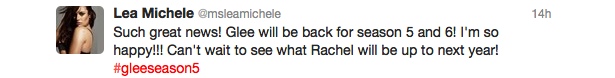 Tweet Lea Michele
