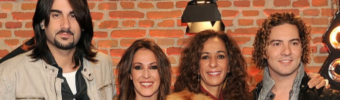 Melendi, Malú, Rosaio Flores y David Bisbal en 'La Voz'