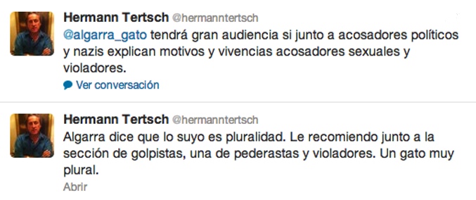 Declaraciones de Hermann Terstch en Twitter