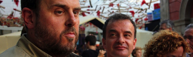 El presidente de ERC, Oriol Junqueras, junto con Alfred Bosch, portavoz del partido en el Congreso