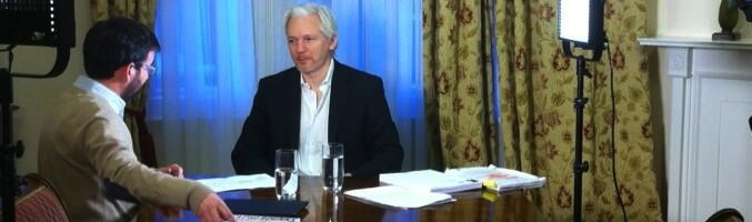 Jordi Évole y Julian Assange, fundador de Wikileaks.