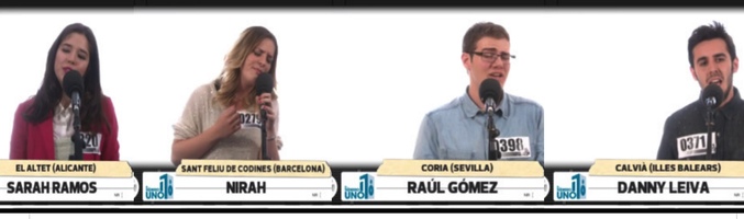  src="https://www.formulatv.com/images/noticias/31000/31043/1.jpg##677##200"/><p></p></div></p><p><b>1. Javi Soleil, 24 años (Sevilla)</b></p><p>Igual de luchador que sensible, Javi siempre ha vivido de la música. Participó con el grupo D'Nash en Eurovisión en el año 2007. Su sueño es cantar y librará las batallas que necesite por conseguirlo. Por lo pronto, ha neutralizado su acento para que nadie le encasille.</p><p><b>2. Alba Llibre, 22 años (Sant Cugat del Vallès, Barcelona) </b></p><p>Alba sabe lo que quiere desde su infancia. Con tan solo cinco años ya cantaba en una coral y ha participado en diferentes campañas publicitarias. Tiene un blog de contenido musical. Es buena alumna y atrevida.</p><p><b>3. Sebastián Ramírez, 29 años (Castelldefels, Barcelona)</b></p><p>Músico profesional y polivalente. El uruguayo se hizo famoso en España tras darse a conocer en '<a href="https://www.formulatv.com/programas/tu-si-que-vales/">Tú sí que vales</a>' (<a href="https://www.formulatv.com/telecinco/">Telecinco</a>). Tiene un canal en Youtube y casi 6.500 seguidores en <a target="_blank" href="http://twitter.com/formulatv/">Twitter</a>.</p><p><b>4. Julia Mercader, 19 años (Mairena de Aljarafe, Sevilla)</b></p><p>Participó en el concurso 'Operación talento' en la capital andaluza llegando a la final. Actualmente, Julia está aprendiendo a tocar la guitarra. Le encanta versionar canciones al estilo soul. La sevillana tiene cuerda para rato, ilusión y destella simpatía con la mirada.</p><p><div class="imgnctxt"><img loading="lazy" alt=