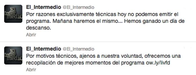 &#39;El Intermedio&#39; se defiende a través de Twitter