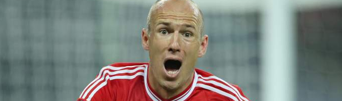 Arjen Robben tras marcar un gol en la final de la Champions League