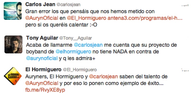 Acusan a Carlos Jean de ir contra los Auryn