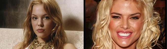 Agnes Bruckner (izquierda) y Anna Nicole Smith (derecha)