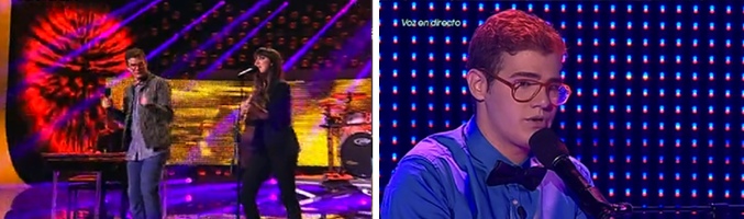 Raúl con Nena Daconte cantando &quot;Disparé&quot;. Raúl cantando &quot;Temblando&quot; durante la gala