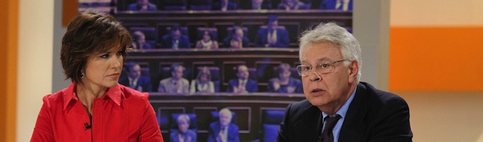 Concha García Campoy con el expresidente del Gobierno, Felipe González