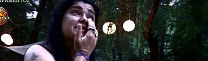 Lucía Etxebarria en el campamento cuando era concursante