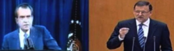 Vídeo #findelacita, con Richard Nixon (izquierda) y Mariano Rajoy (derecha)