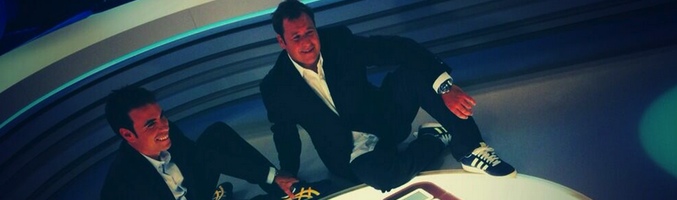 Felipe del Campo (izquierda) y Enrique Marqués (derecha) en el plató de &#39;Tiki-Taka&#39;