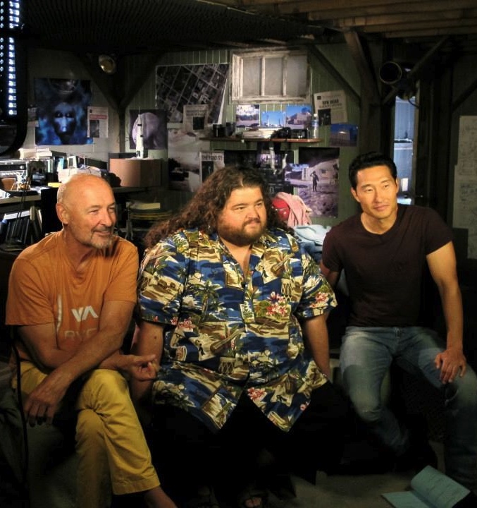 Terry O'Quinn, Jorge García y Daniel Dae Kim en un descanso durante el rodaje de 'Hawaii Five-0'