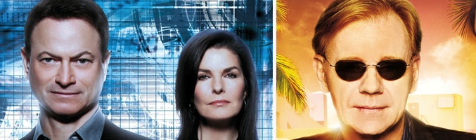 Gary Sinise y Sela Ward en 'CSI: NY' y David Caruso en 'CSI: Miami'