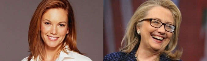 Diane Lane y Hillary Clinton