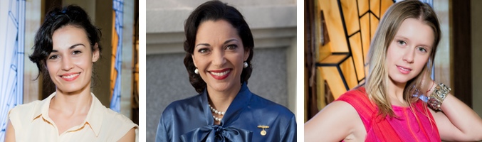 Sara Rivero, Cristina Plazas y Manuela Vellés