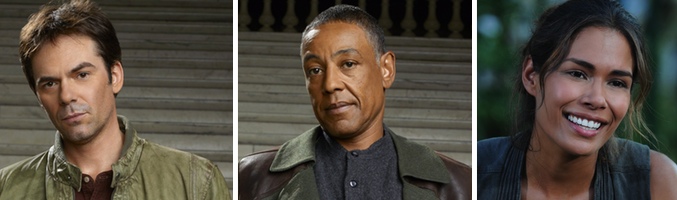 Billy Burke, Giancarlo Esposito y Daniella Alonso en 'Revolution