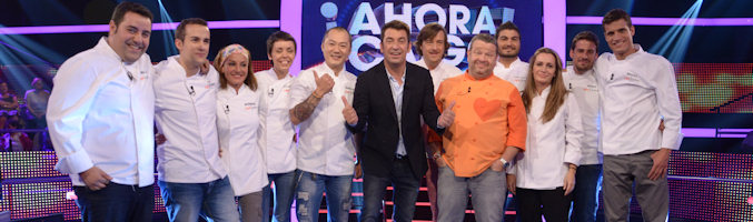 Alberto Chicote y los concursantes de 'Top Chef' en '¡Ahora caigo!'