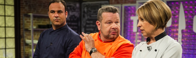 Ángel León con Alberto Chicote y Susi Díaz