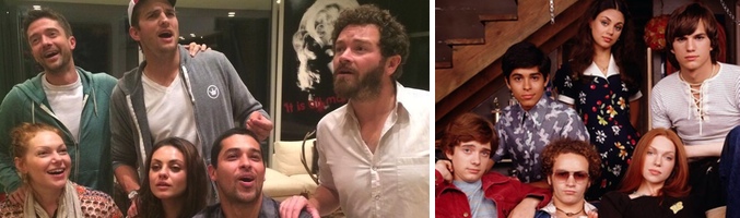 Los protagonistas de &#39;Aquellos Maravillosos 70&#39; cantando la canción y durante la serie