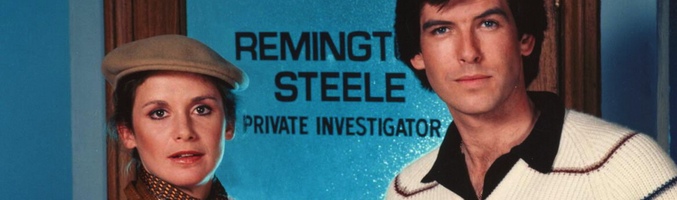Stephanie Zimbalist y Pierce Brosnam en &#39;Remington Steele&#39;