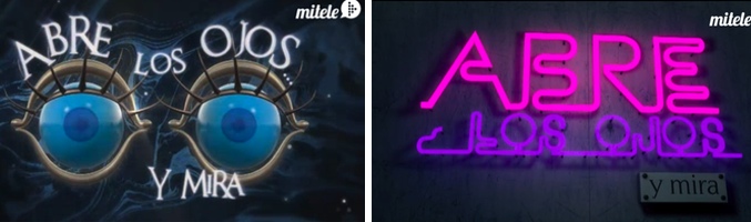Antiguo logotipo de 'Abre los ojos... y mira' (a la izquierda) y el nuevo