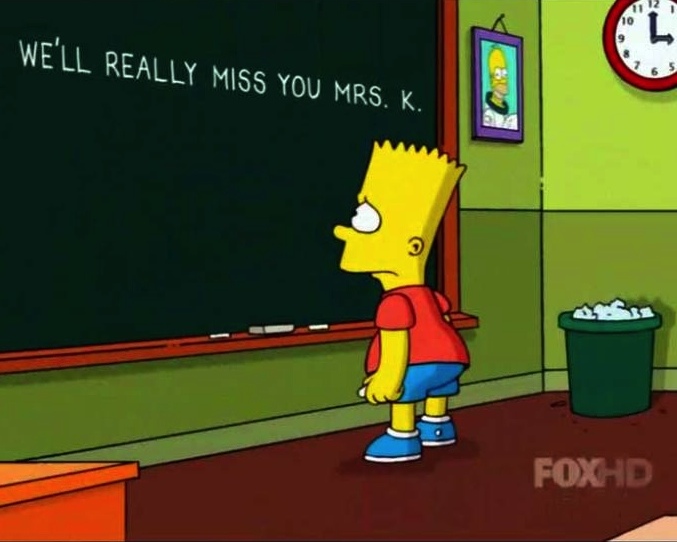 Bart Simpson homenajea a Edna Krabappel
