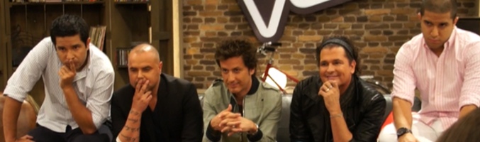 Los asesores de los coaches de 'La voz 2' en la rueda de prensa