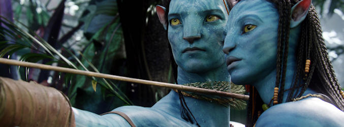 Sam Worthington y Zoe Saldana en "Avatar"