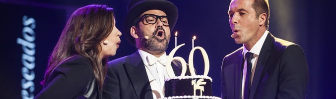 Àngels Barceló, José Corbacho y Manu Carreño soplan las velas en el 60 aniversario de los Premios Ondas