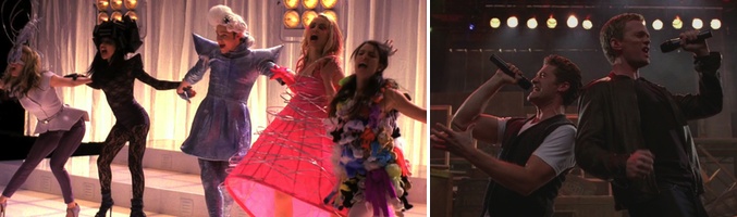 Escenas de la interpretación de 'Bad Romance' y de 'Dram On', esta última con Neil Patrick Harris de invitado